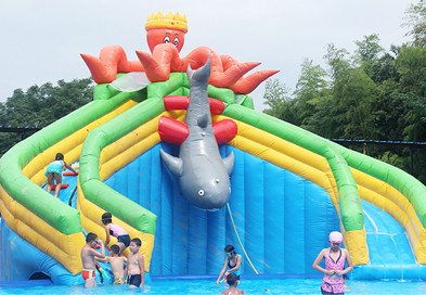 红升游乐设备-水上乐园章鱼水滑梯