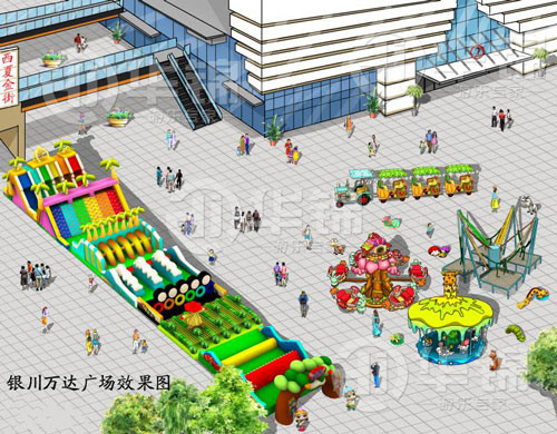 银川万达广场游乐设备效果图